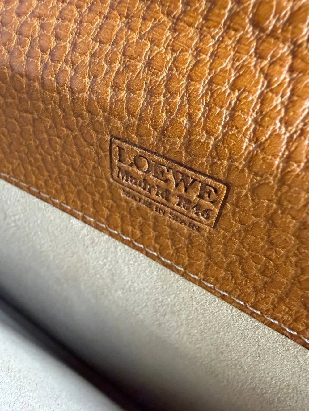 Vintage Loewe Textured Brown Leather Briefcase
